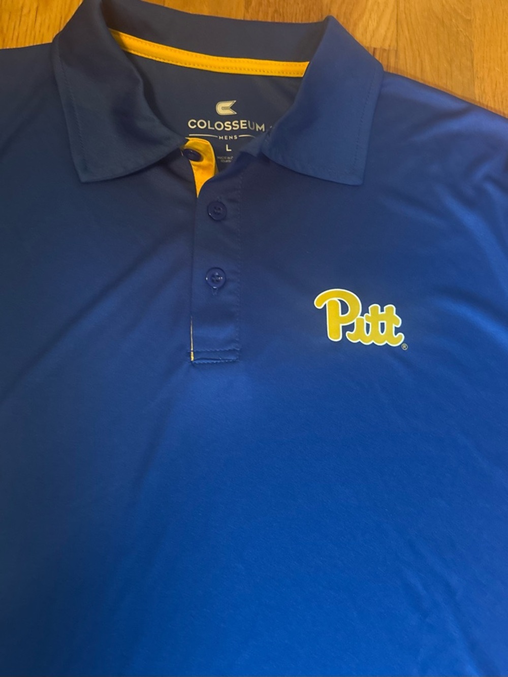 Colosseum Blue and Yellow Pitt Logo Polo - Picture 2 of 6